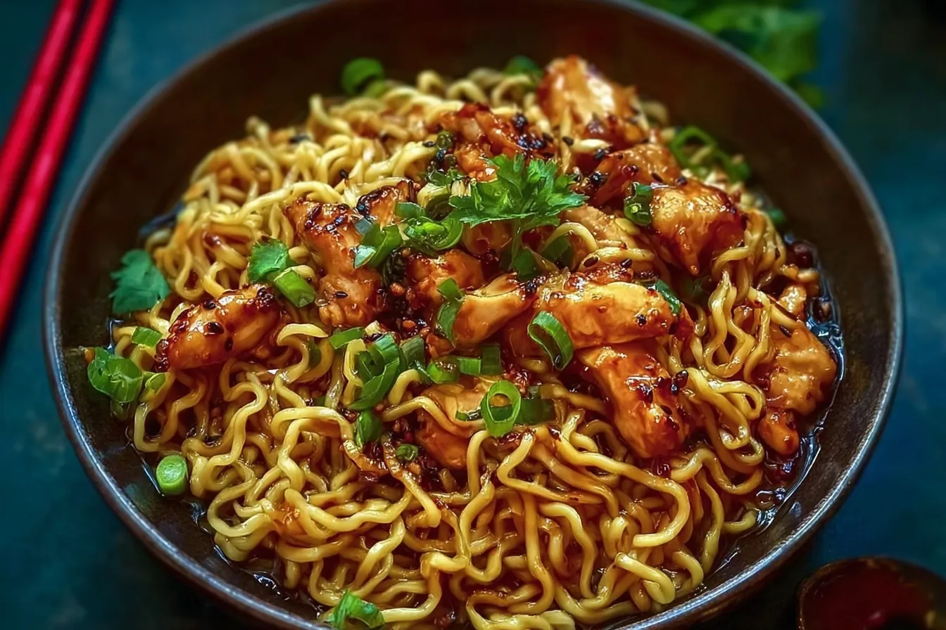 Sticky Garlic Chicken Noodles | Easy Weeknight Dinner