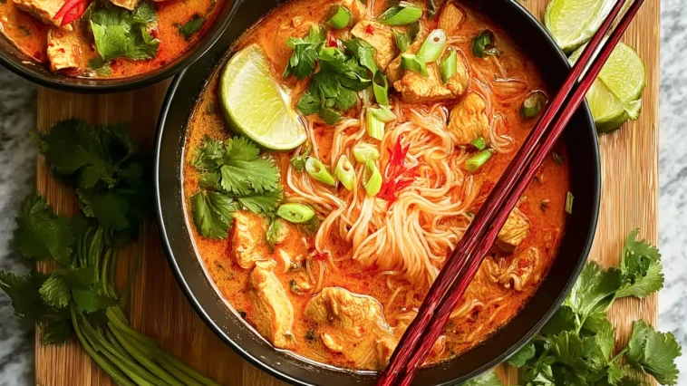 Bowl of Thai Red Curry Noodle Soup: A Culinary Delight