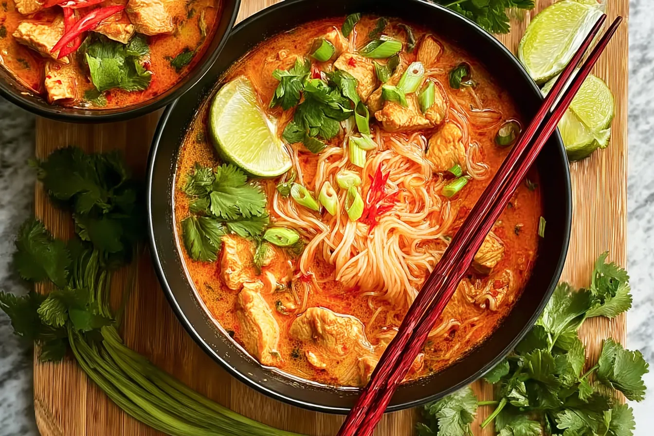 Thai Red Curry Noodle Soup: A Flavor Explosion in a Bowl 3 Bowl of Thai Red Curry Noodle Soup: A Culinary Delight