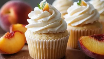 The Best Honey Peach Cream Cheese Cupcakes – Baked Fresh
