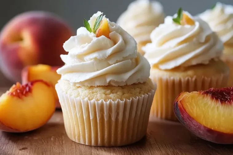 The Best Honey Peach Cream Cheese Cupcakes – Baked Fresh