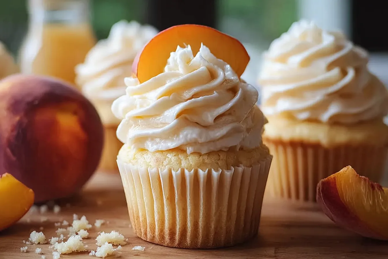 The Best Honey Peach Cream Cheese Cupcakes