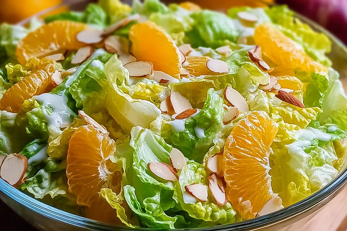 The Best Mandarin Almond Lettuce Salad for a Refreshing Twist