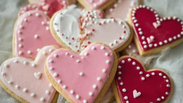 Valentines Day Heart Cookies Freshly Baked