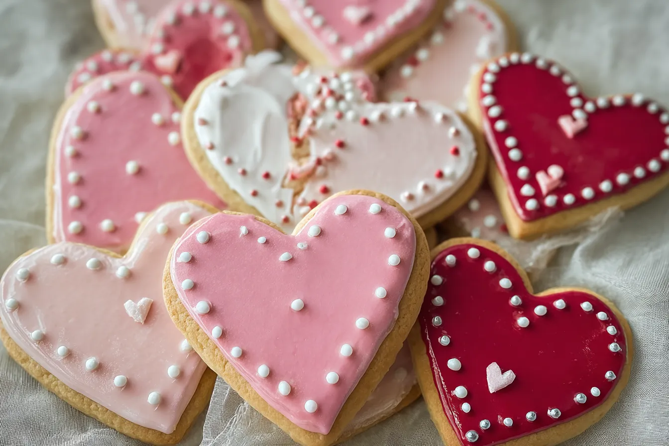 Valentines Day Heart Cookies Freshly Baked