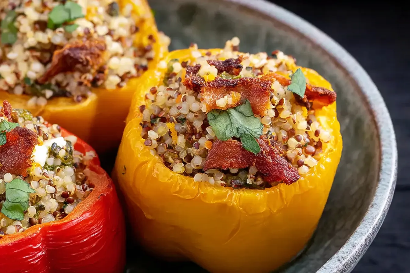 Vegan Stuffed Peppers That Will Delight Your Taste Buds 3 Colorful Vegan Stuffed Peppers Ready to Serve
