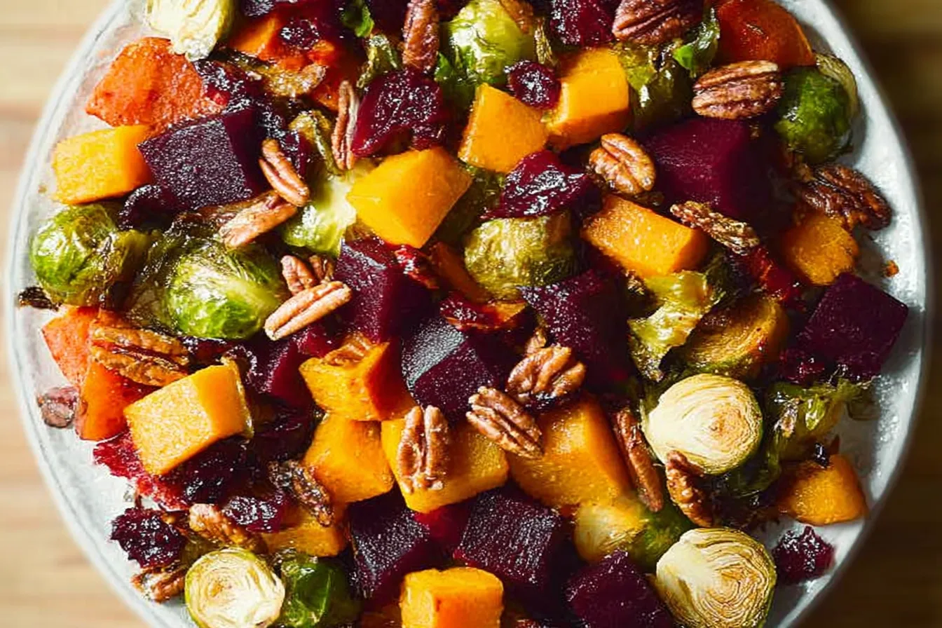 Winter Vegetable Salad with Butternut Squash, Brussels Sprouts, and Beets - A Healthier Delight 3 Winter Vegetable Salad with Butternut Squash and Beets