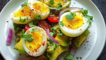 Workout Egg Avocado Salad in a Bowl
