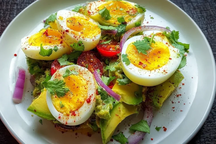 Workout Egg Avocado Salad in a Bowl