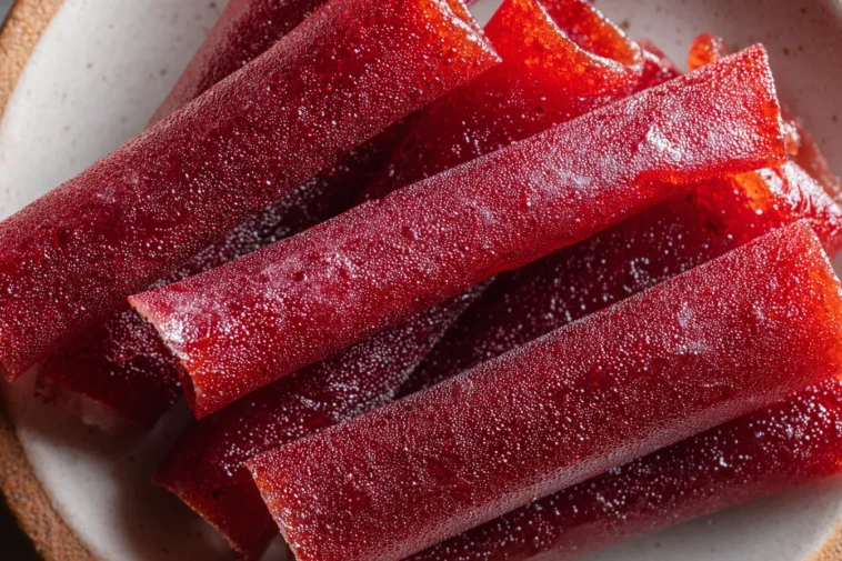 Colorful 3-Ingredient Homemade Fruit Roll-Ups on a Plate