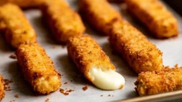 Delicious Air Fryer Mozzarella Sticks Crispy Outside, Gooey Inside