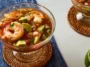 Authentic Mexican Shrimp Cocktail (Coctel de Camarones estilo Mexicano) in a Serving Glass