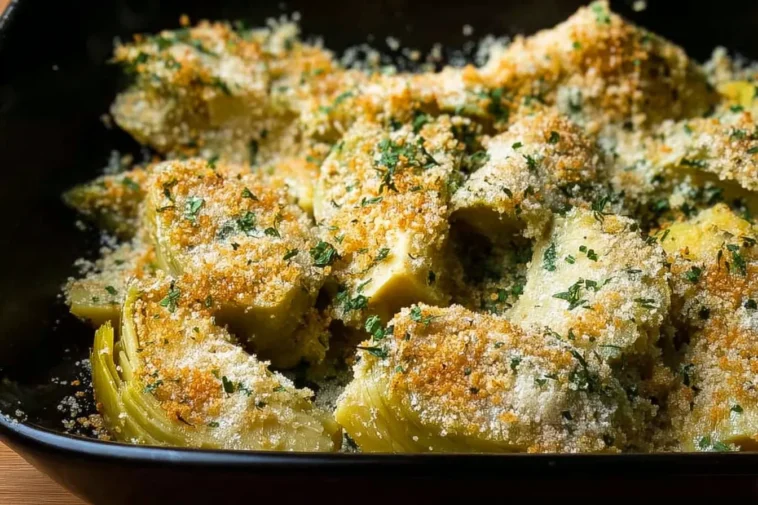 Baked Artichoke Hearts with Seasoned Breadcrumbs