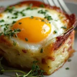Delicious Baked Eggs Napoleon on a Plate
