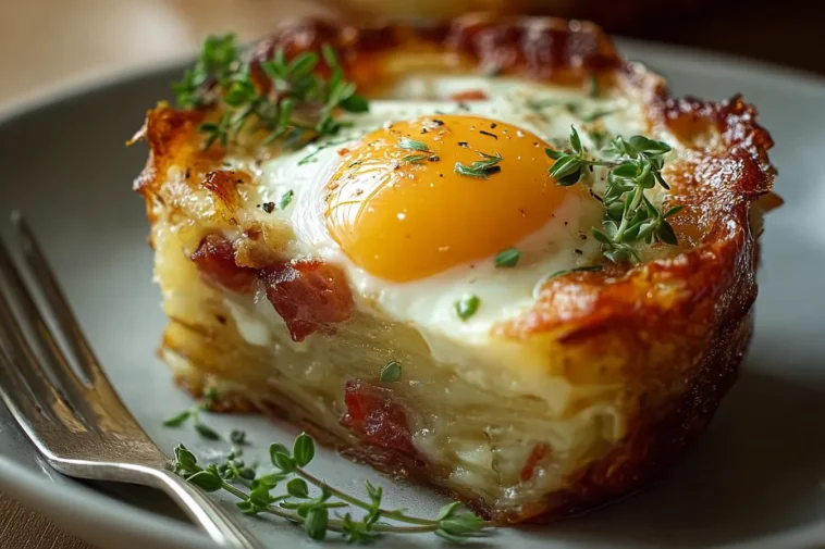 Baked Eggs Napoleon Freshly Served