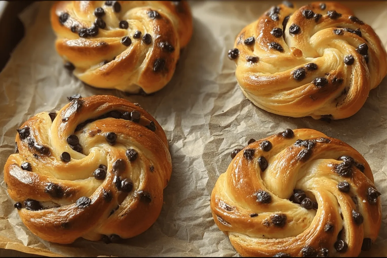 Brioches Roulées Crème Vanille & Pépites de Chocolat