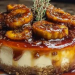 Caramelized Banana Cheesecake with Rum Glaze