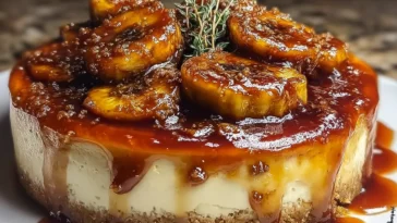 Caramelized Banana Cheesecake with Rum Glaze