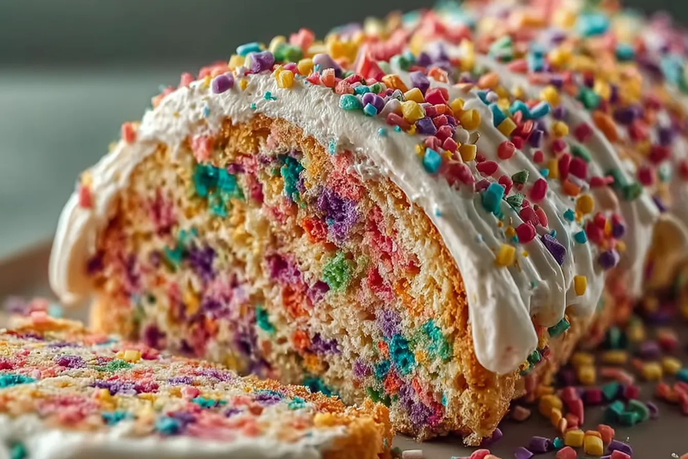 Chaos Style Confetti Birthday Cake: Joyful Celebration Delight 3 Vibrant Chaos Style Confetti Birthday Cake on a Table