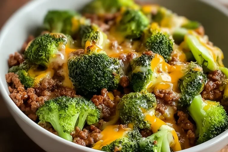 Cheesy Ground Beef and Broccoli Hot Dish