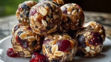 Cherry Cranberry Energy Bites - Healthy Snack Recipe