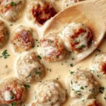 Creamy Chicken Meatballs in Sauce
