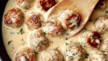 Creamy Chicken Meatballs in Sauce