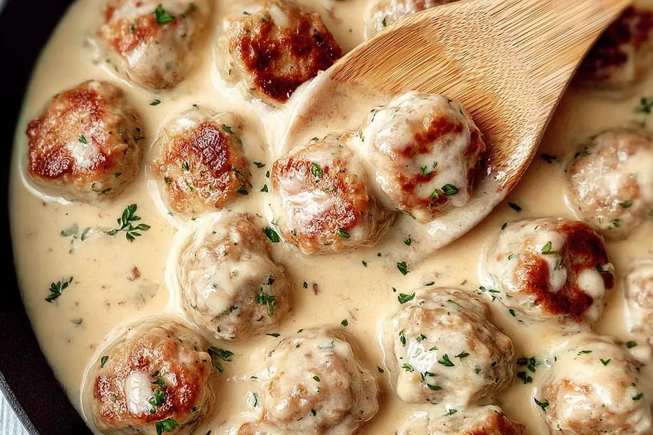 Creamy Chicken Meatballs in Sauce