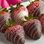 Delicious Chocolate Covered Strawberries Plated
