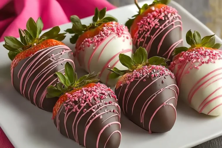 Delicious Chocolate Covered Strawberries Plated