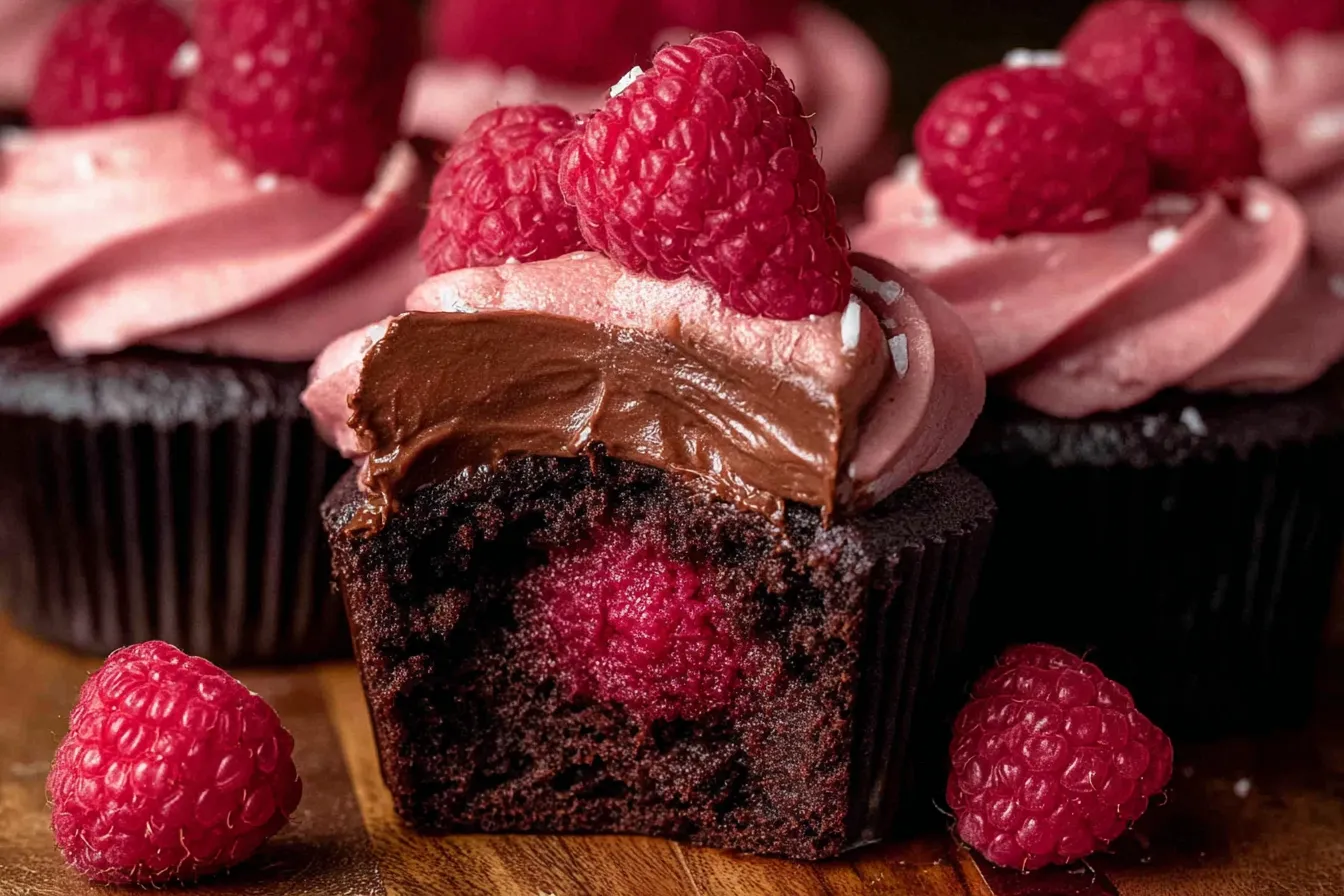 Delicious Chocolate Raspberry Cupcakes Ready to Devour