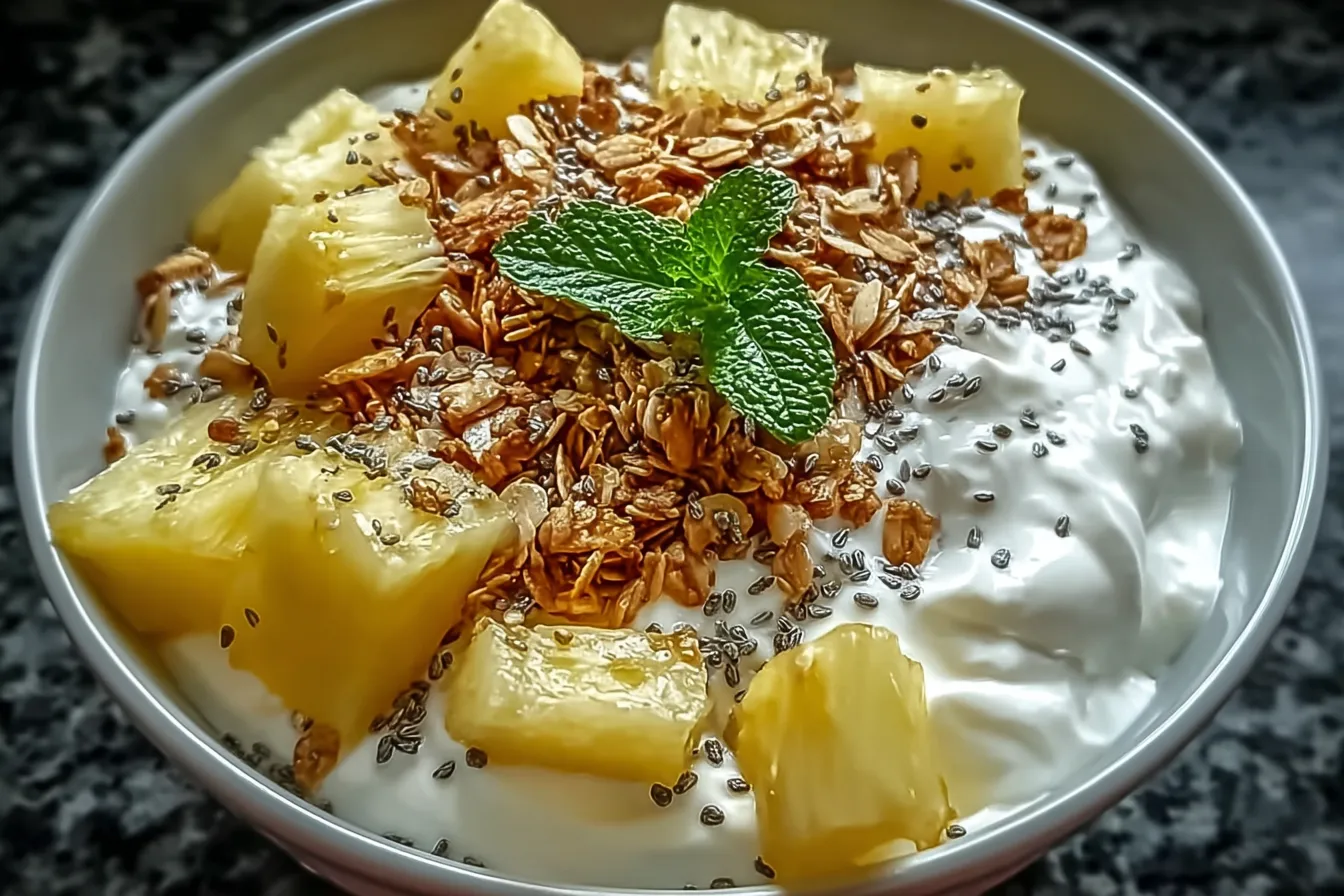 Cottage Cheese Pineapple Granola Bowl