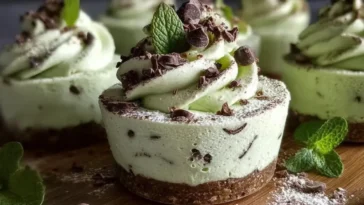 Creamy St. Patrick’s Lucky Mint Chip Mousse Cups