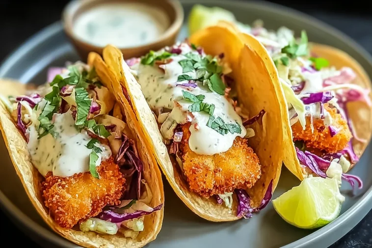 Crispy Baja Fish Tacos: Best Ever! Tasty & Delicious Crunch 3 Crispy Baja Fish Tacos Ready to Enjoy