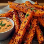 Crispy Oven Baked Sweet Potato Fries Plated for Serving