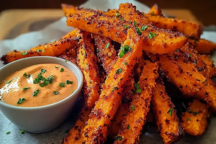 Crispy Oven Baked Sweet Potato Fries Plated for Serving