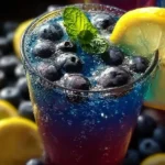 Delicious Blueberry Lemonade Fizz in a Glass