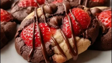 Delicious Chocolate Covered Strawberry Cookies