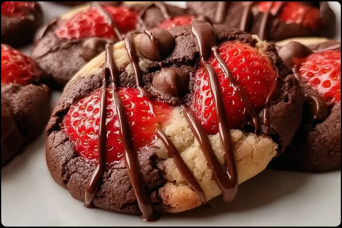 Delicious Chocolate Covered Strawberry Cookies