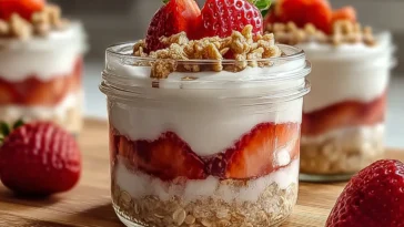 Delightful Strawberry Cheesecake Overnight Oats Ready to Enjoy