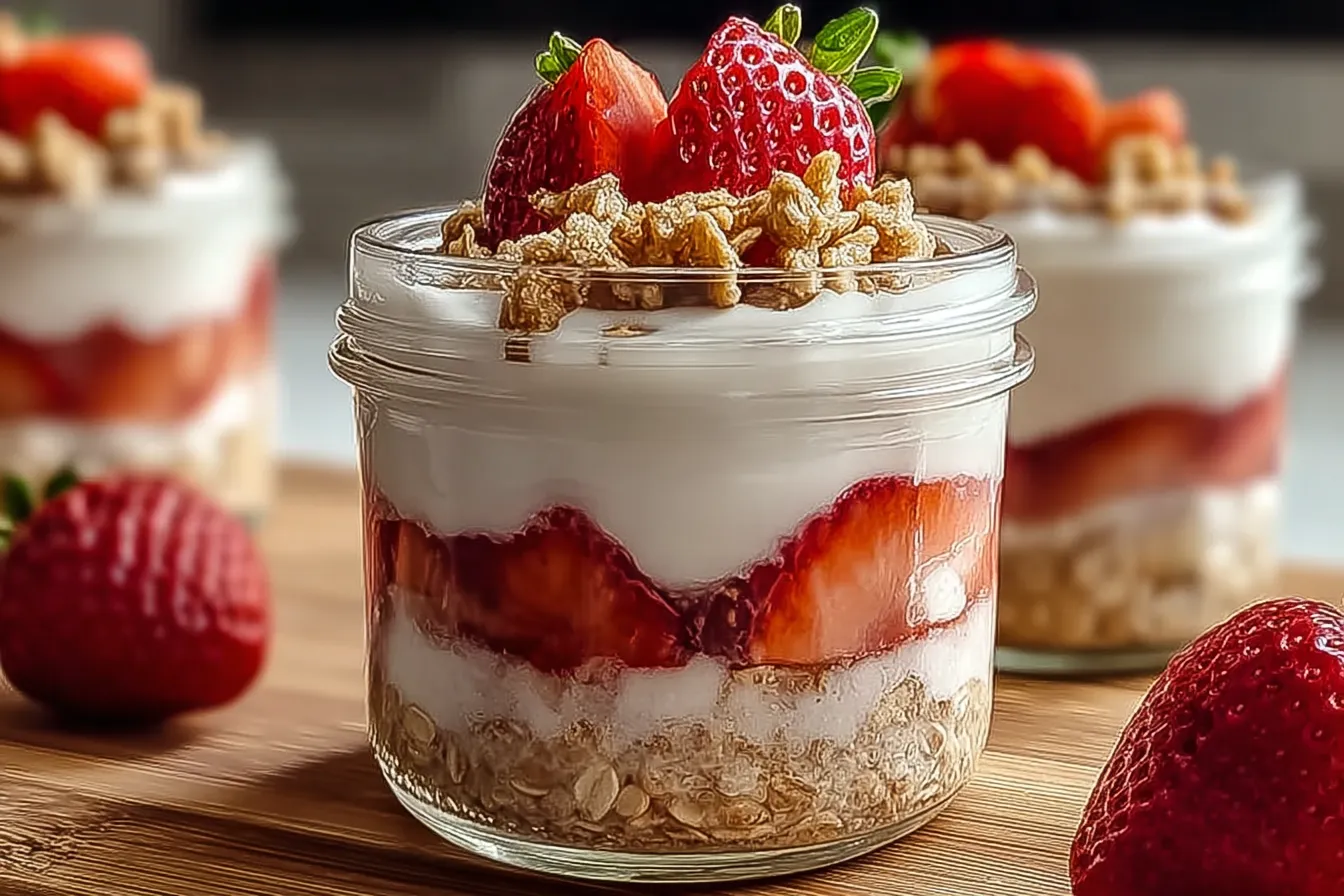 Delightful Strawberry Cheesecake Overnight Oats Ready to Enjoy