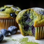 Easy Matcha Blueberry Muffins Freshly Baked and Ready to Enjoy