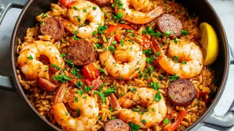 Delicious Easy One Pot Jambalaya with Shrimp and Sausage