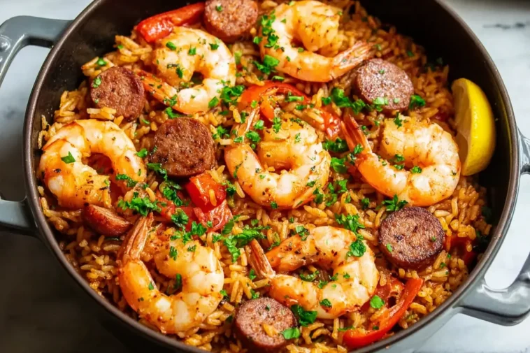 Delicious Easy One Pot Jambalaya with Shrimp and Sausage