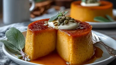 Easy Pumpkin Flan in a Glass Dish