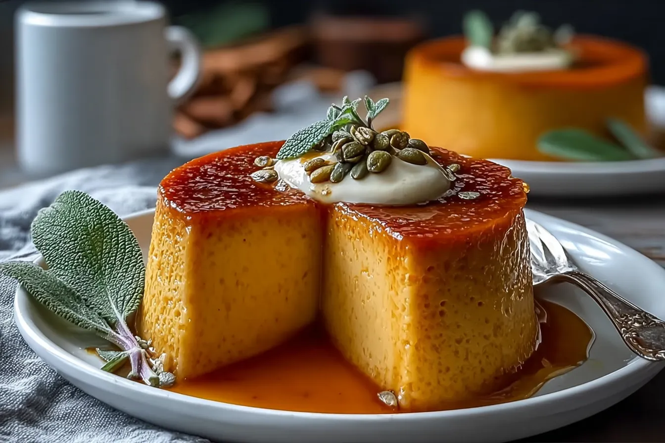 Easy Pumpkin Flan in a Glass Dish