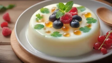 Delicious Fluffy Milk and Egg Gelatin Dessert Serving