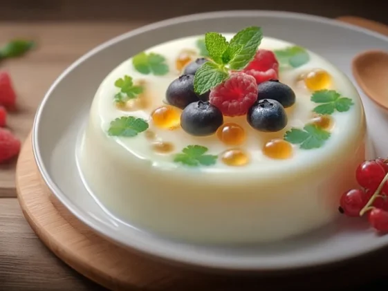 Delicious Fluffy Milk and Egg Gelatin Dessert Serving