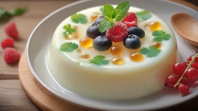Delicious Fluffy Milk and Egg Gelatin Dessert Serving