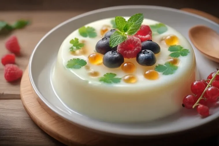Delicious Fluffy Milk and Egg Gelatin Dessert Serving